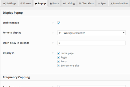 Popup Settings