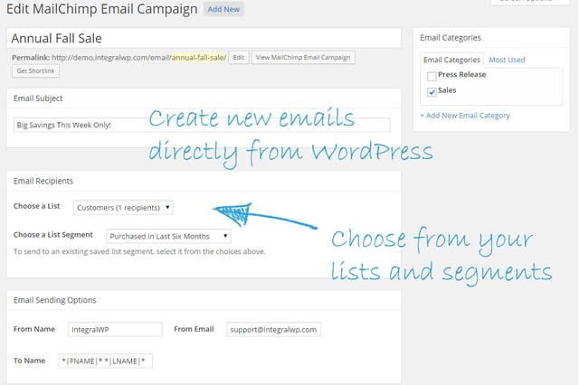 Create Emails Directly From WordPress