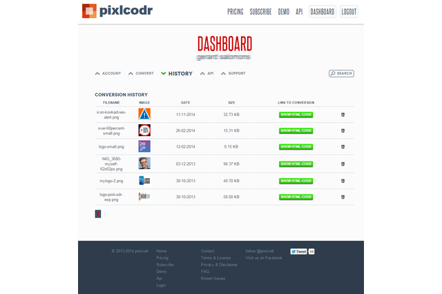 Dashboard History