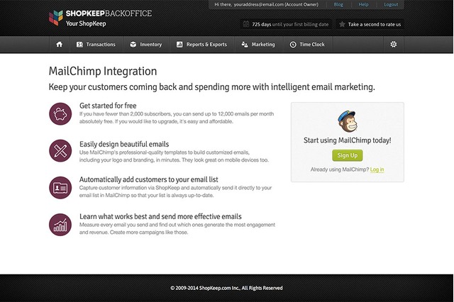 Log in to MailChimp