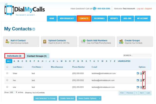 This is where you can see your MailChimp synced up contacts.