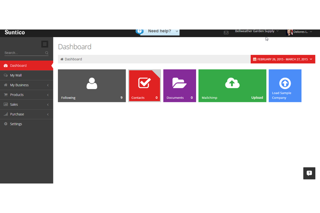 Sage 50 - MailChimp integration/ Suntico app dashboard