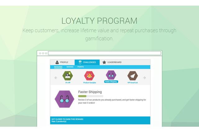 Keep customers, increase lifetime value and repeat purchases through gamification.