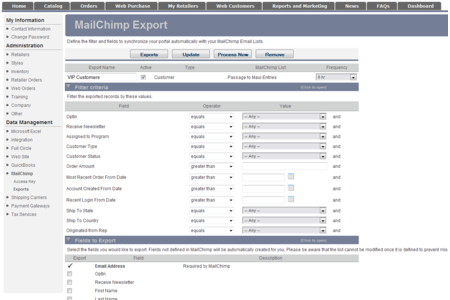 Sample screen from HubSoft