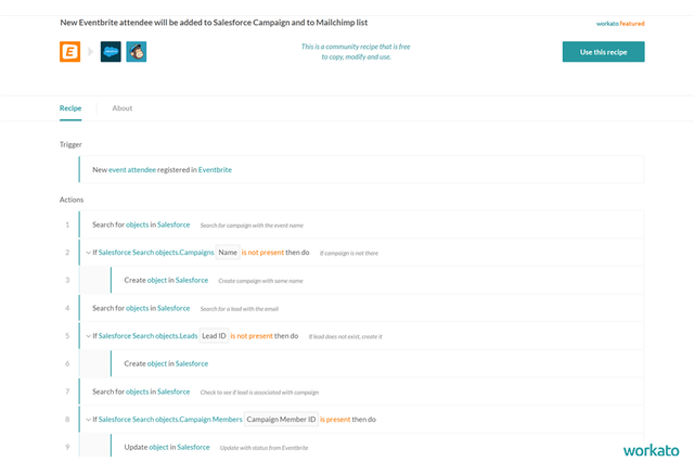 Create multi-step recipes with branching logic, across multiple apps