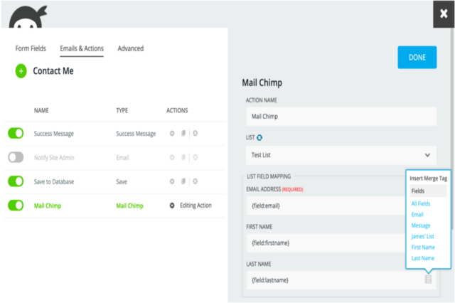 MailChimp Form Submission Action for Ninja Forms THREE