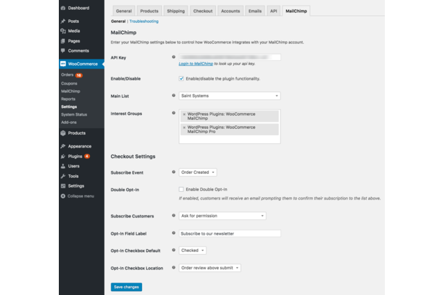 WooCommerce MailChimp General Settings