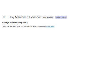 Easy MailChimp Integration List Page