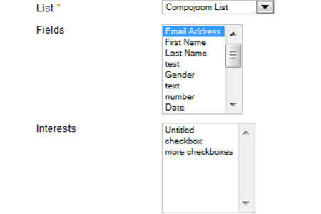groups and interest selection